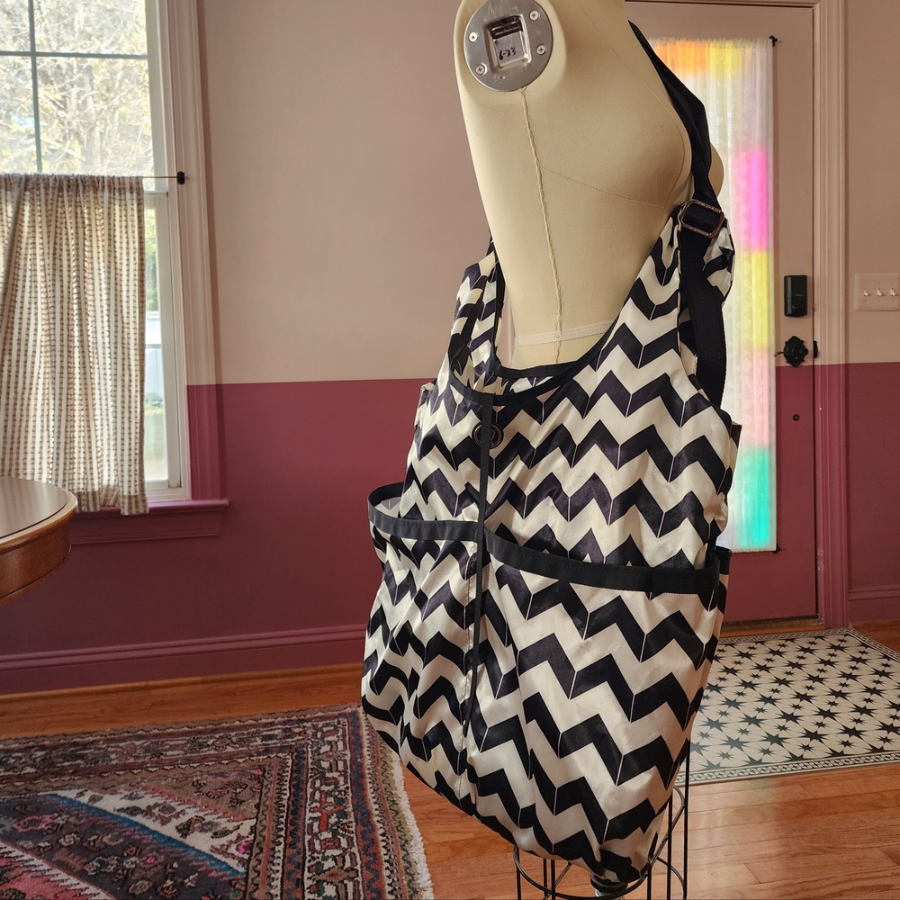 Lululemon Black and White Chevron Tote Bag